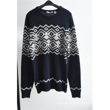 Wool Blend Round Neck Knitting Men Pullover